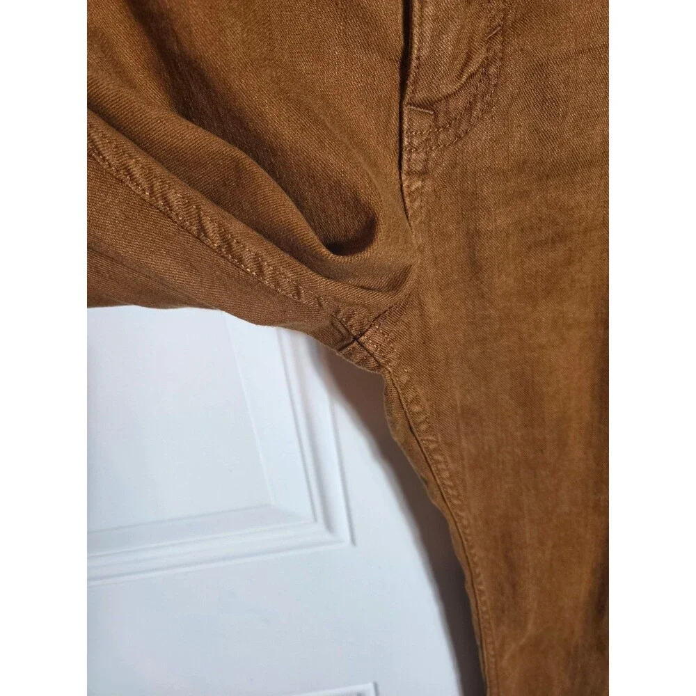 Banana Republic Mens Slim Linen-Cotton Traveler Pants Size 35x32 Toasted Hickory